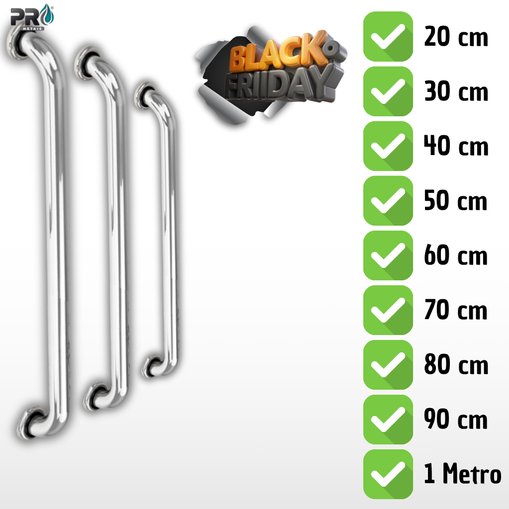 Barra De Apoio Para Banheiro Corrimão Segurança Idoso Cadeirante Acessibilidade Alça de Apoio