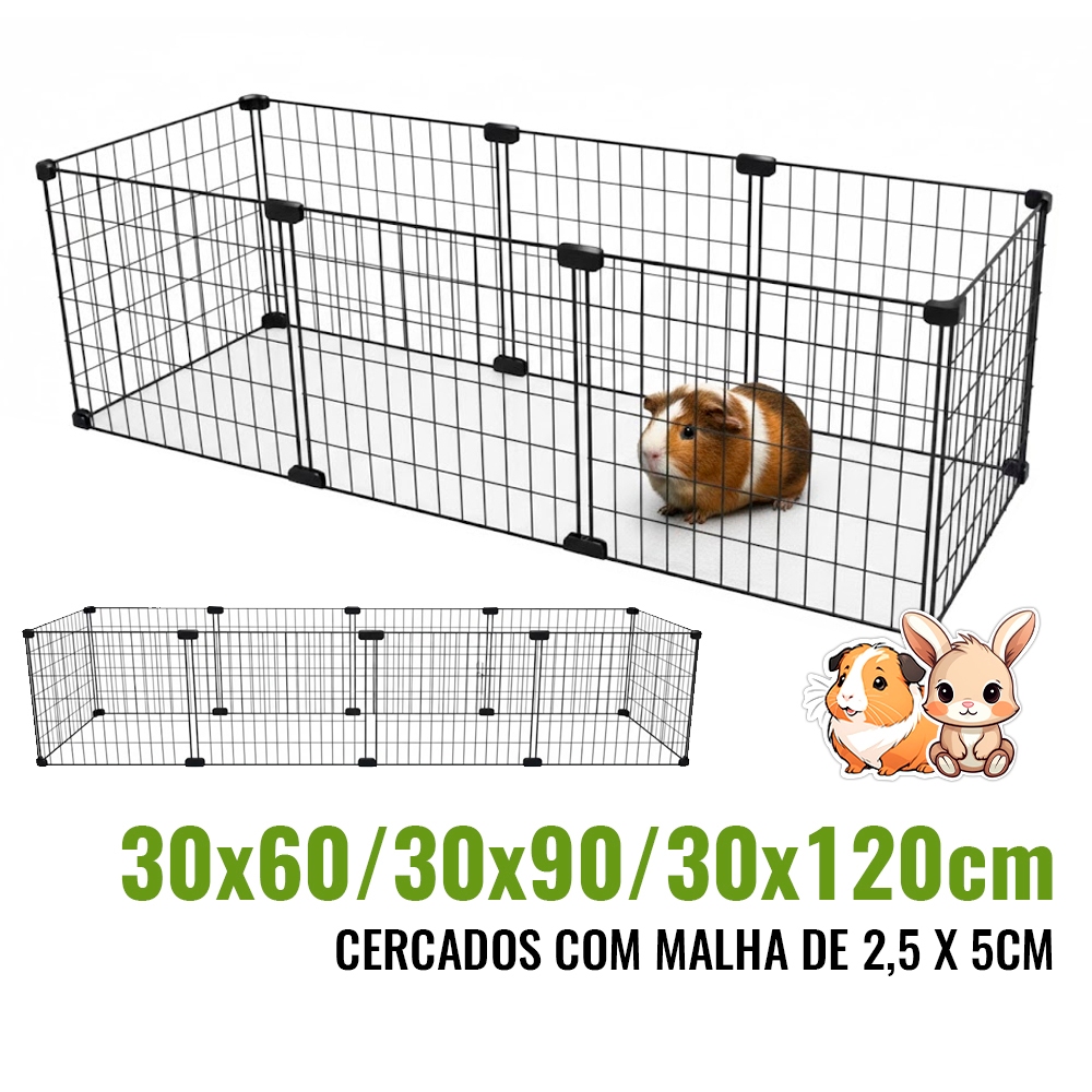 Cercado para Porquinho da Índia Filhote Jabuti Malha Estreita 2,5cm Cercadinho Pet Vários Tamanhos