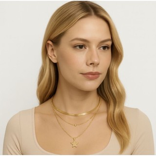 Colar Feminino Choker espinha de peixe Choker fita Choker bolinha Choker corda Choker trevo Choker estrela Choker olho g