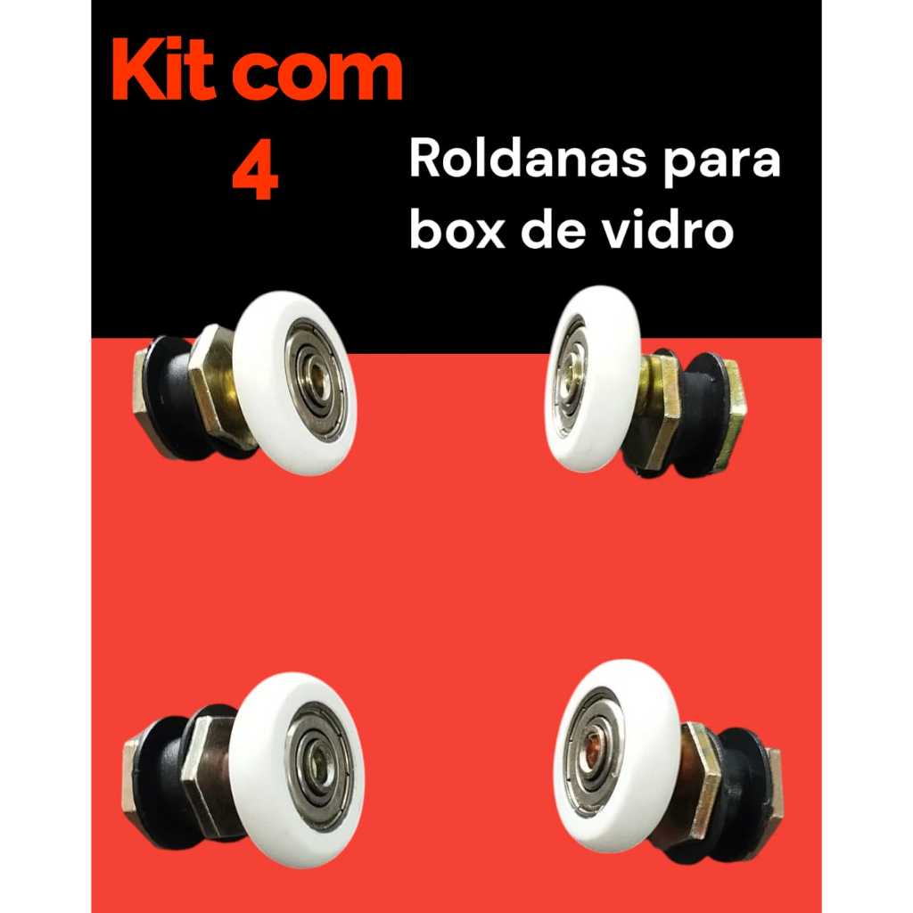 Roldana rodinha para box de vidro, box de banheiro, kit com 4.