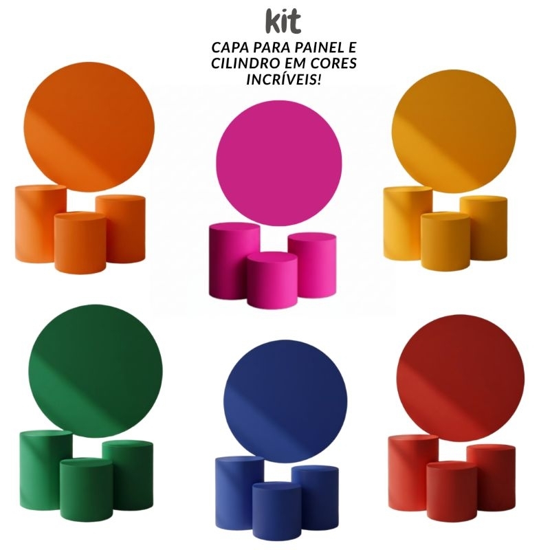Kit Capa Painel Redondo 150 CM + Trio de Capas para cilindros Festas Aniversario Tema DECORAÇÃO em Oferta na Shopee