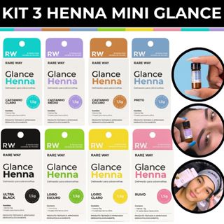Henna Sobrancelha Glance Rare Way Todas As Cores Henna Profissional Glance Mini Henna em Oferta na Shopee
