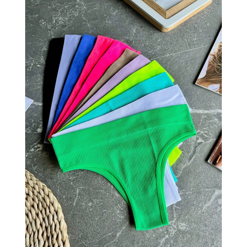Kit Calcinha Canelada Tradicional Importada Cintura Alta