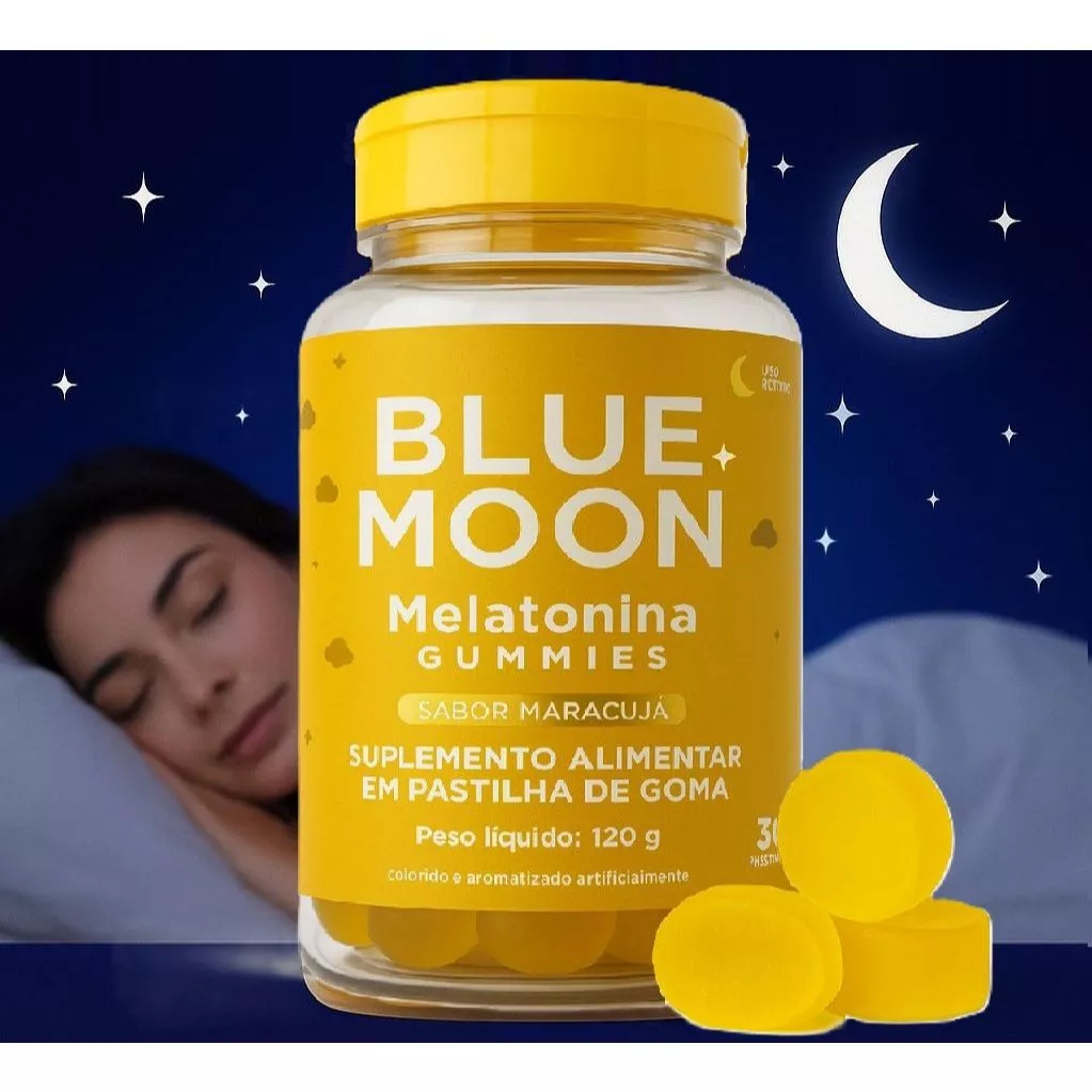 Blue Moon Melatonina em Gomas – Suplemento Noturno Sabor Maracujá 30un — imagem 1