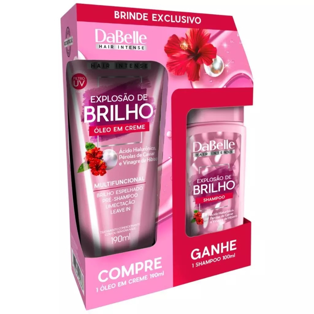 Dabelle Kit Óleo em Creme 190ml + Shampoo 100ml Explosão de Brilho em Oferta na Shopee