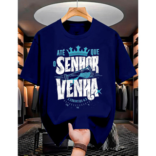 Camisa ATÉ QUE O SENHOR VENHA 100% algodão masculina e feminina unissex 100% algodão Streetwear em Oferta na Shopee
