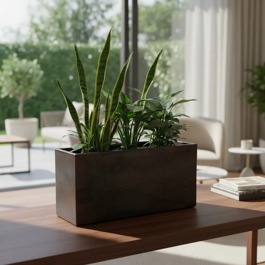 Jardineira G Com Pratos Vaso Polido Para Decoração Plantas