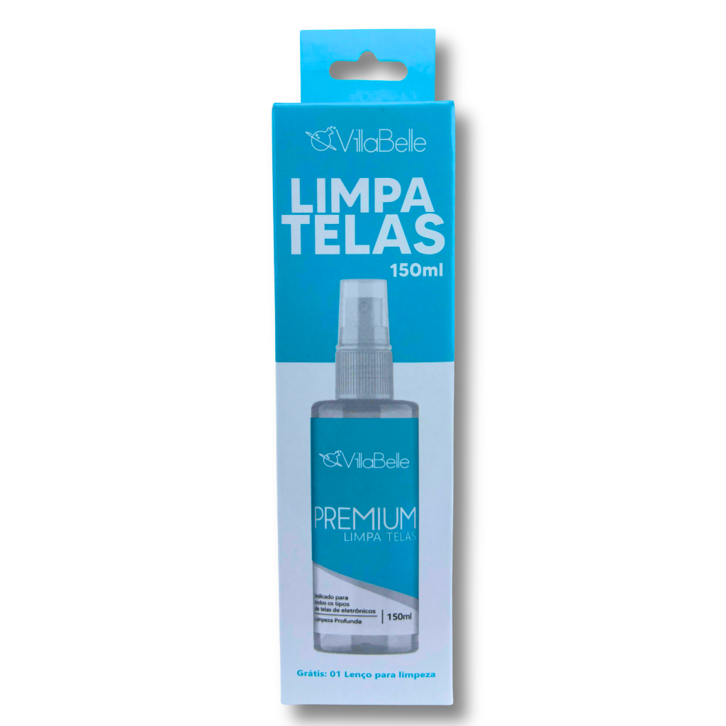 Limpa Telas de Outro Mundo 150ml com Pano Microfibra para TV Celular Notebook Computador Monitor