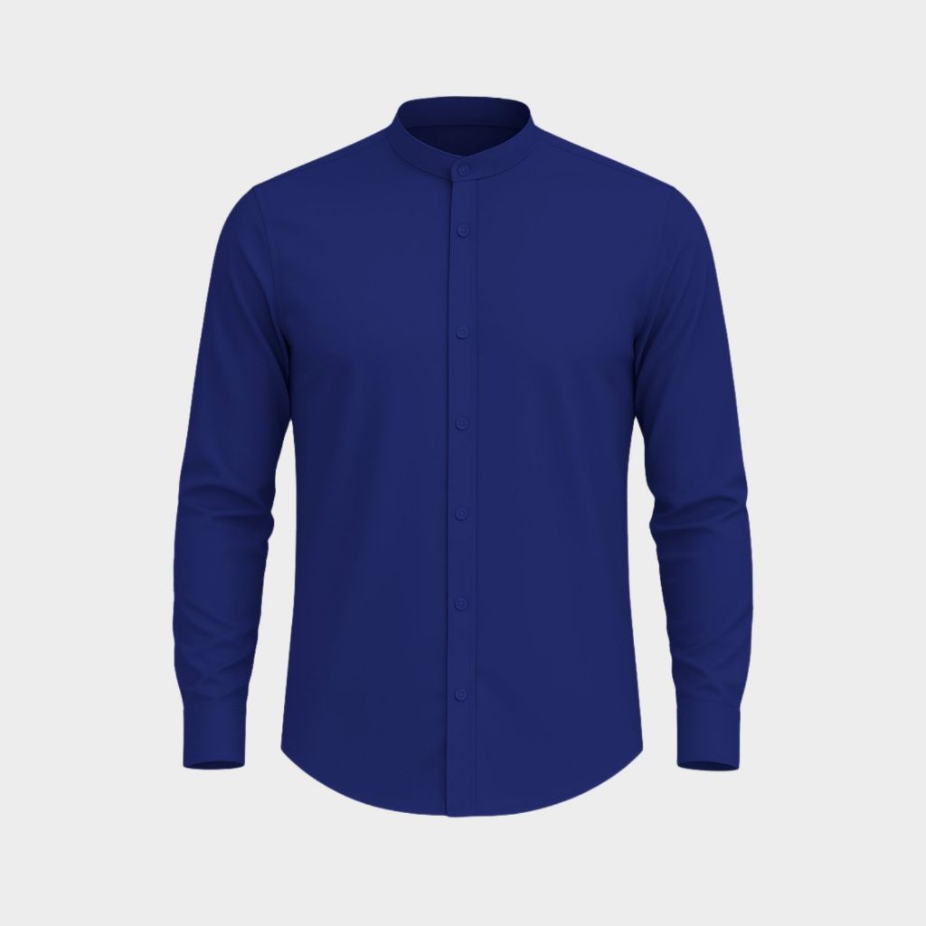 Blusa Social Gola Padre Manga Longa Slim Luxo Camisa Branca Masculina Slim Fit Gola Diferenciada