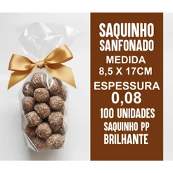 saquinho sanfonado 8,5x17cm 100 unidades