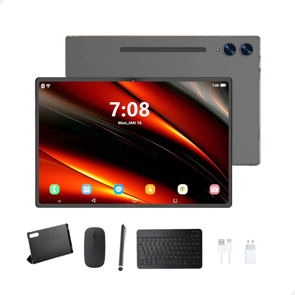 Imagem Tablet Pc Com Capa Teclado Mouse Fone Caneta 128gb 8 De Ram