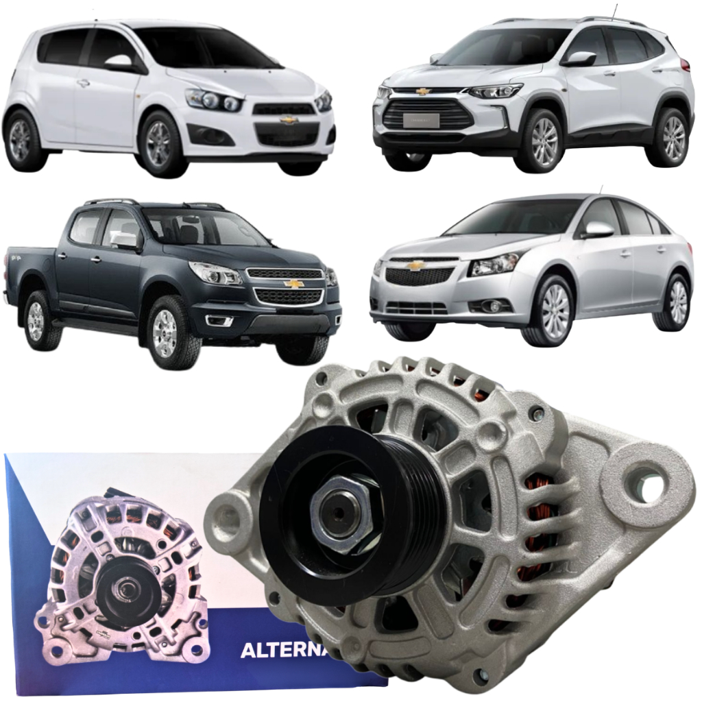 Alternador 100a 12v Chevrolet Cruze 1.8 Flex S10 2.2 2.4 Onix Sonic 1.6 Flex Tracker 1.6 2011/... em Oferta na Shopee
