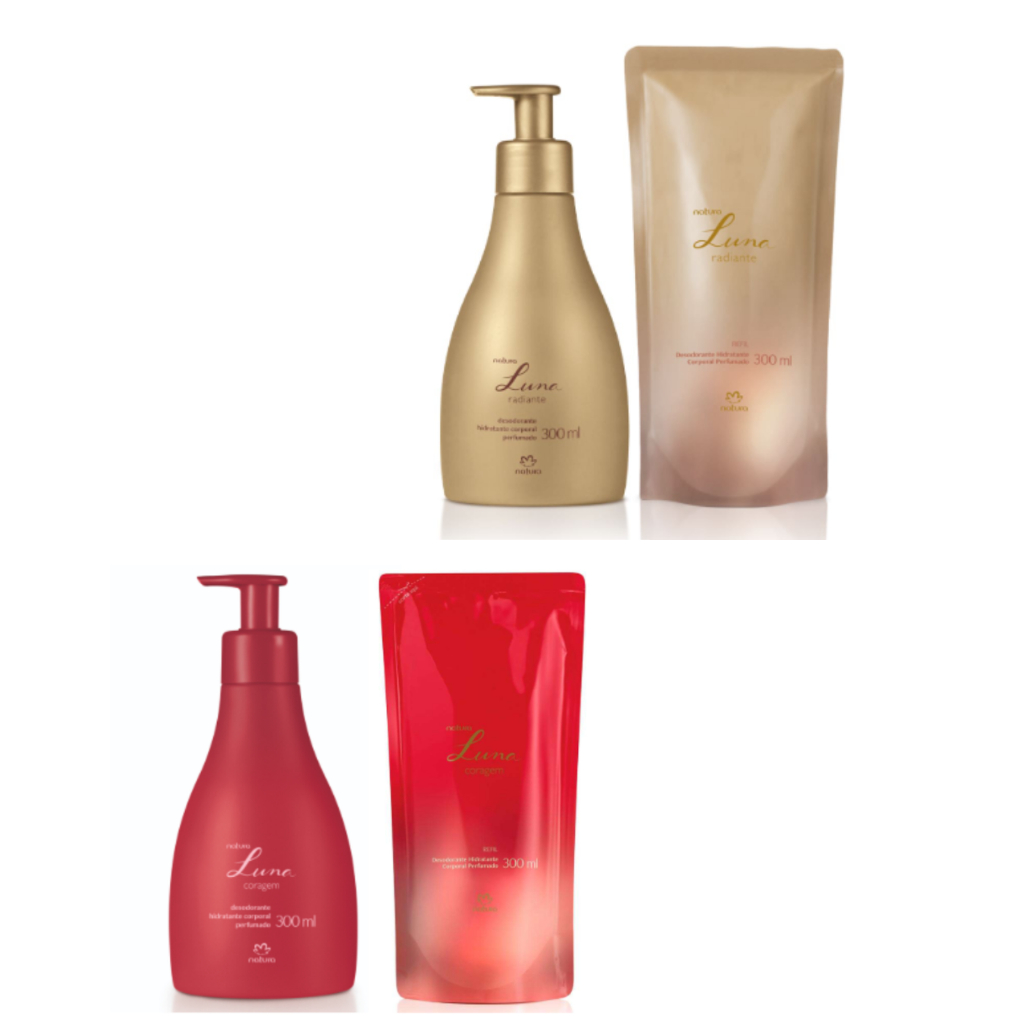 Kit Hidratante Corporal Perfumado 300 ml Luna com Refil 300 ml