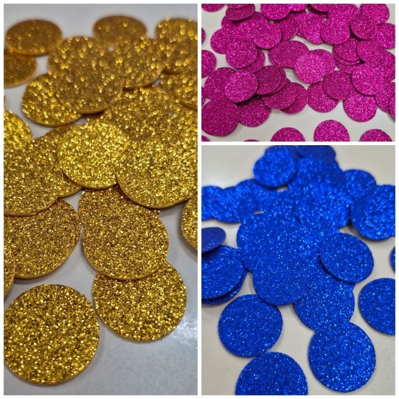 Círculo Eva 1,6 cm Com Gliter 100un Bolo Fake  Artesanato Laço Pet Lembrancinhas Não é Adesivo