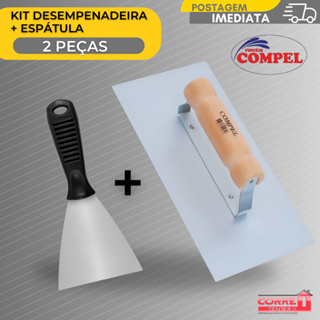it Desempenadeira 12 e Espátula 10cm de Aço Para Massa Corrida e Efeitos - Compel em Oferta na Shopee