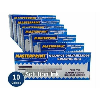 Kit 10 Cx Grampo 26/6 Galvanizado Para Grampeador 5.000 Unidades. em Oferta na Shopee