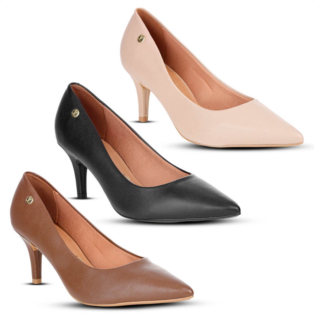 Scarpin Vizzano Feminino Pelica Salto Fino Médio Moda Social Conforto Premium em Oferta na Shopee