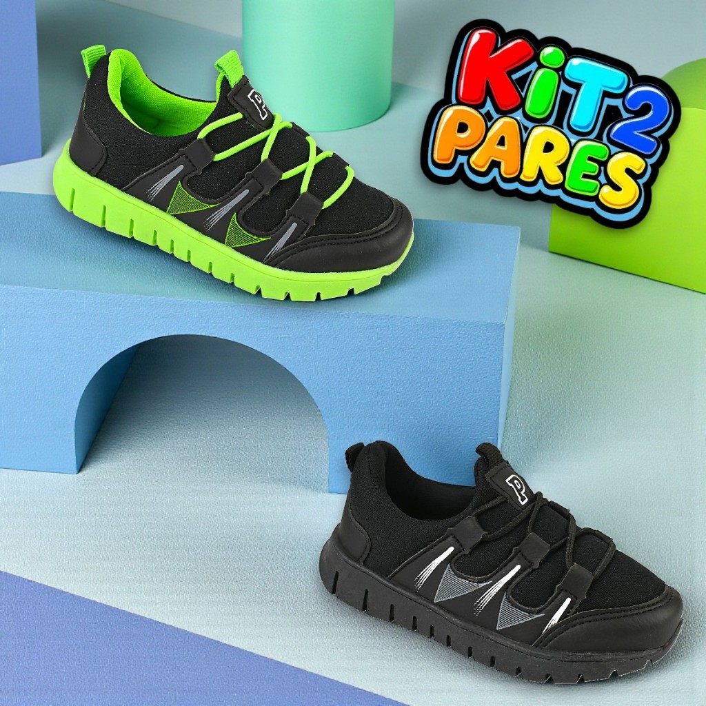 Kit 2 Pares Tênis Infantil masculino Escolar confotavel