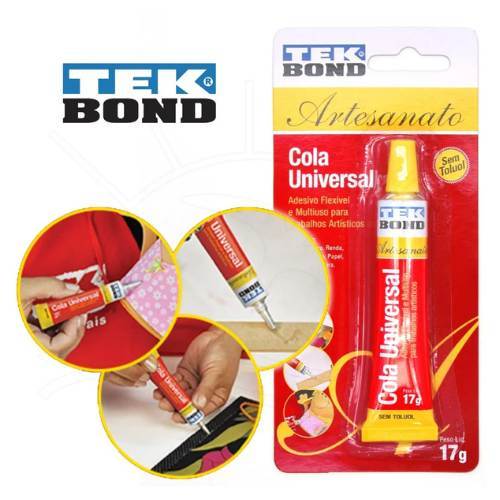Cola Universal Tekbond 17g | Adesivo Multiuso para Artesanato, EVA, Papel, Plástico e Pequenos Reparos em Oferta na Shopee