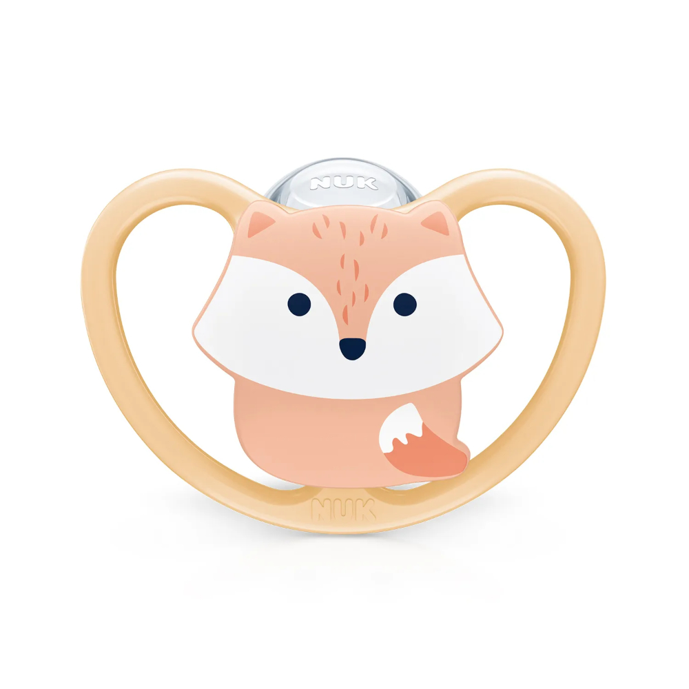 Chupeta com bico em silicone space 0 a 6 meses NUK em Oferta na Shopee