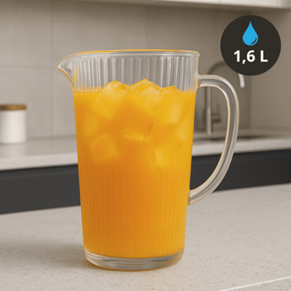 Jarra De Vidro Resistente Transparente 1,6 L Suco Agua Refrigerante Bar Restaurante em Oferta na Shopee