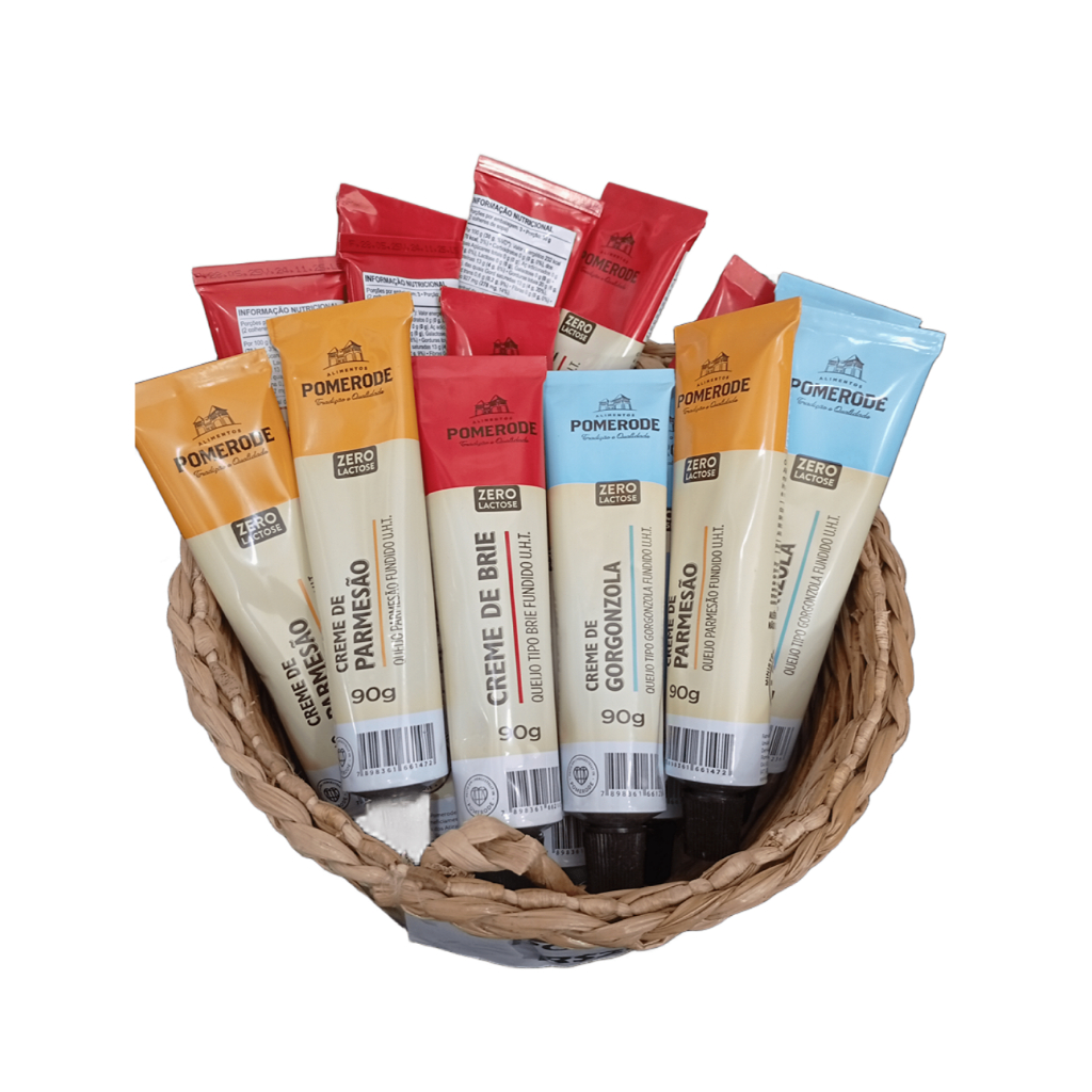 Creme de Queijo Pomerode – Parmesão, Gorgonzola, Brie – Zero Lactose – Bisnaga 90g – Original