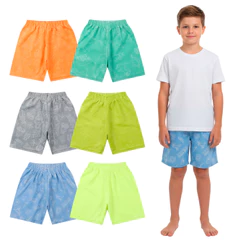 Kit 2 ou 4 Bermudas Magicas Menino Revela Estampa Quando Molhada Shorts Infantil Masculino De Verão Piscina E Praia