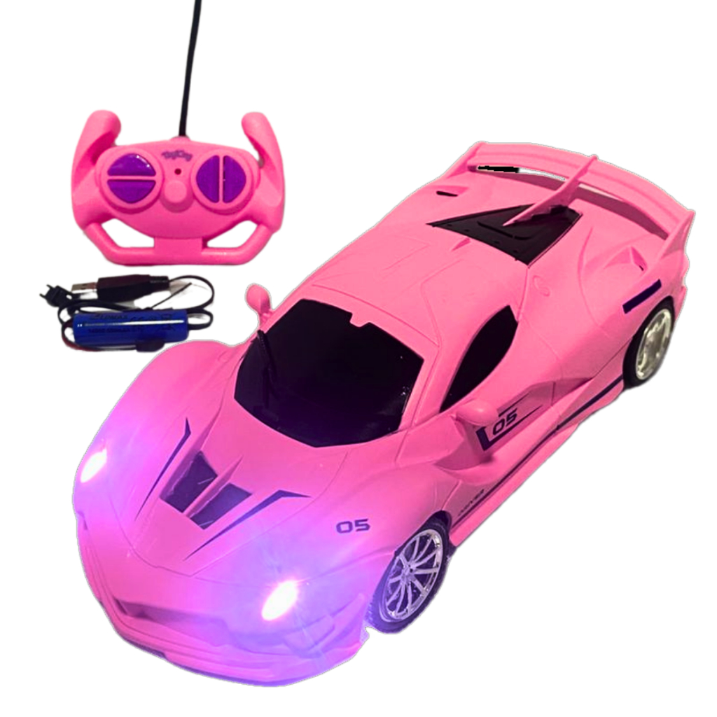 Carrinho de Controle Remoto Infantil ROSA -  Acende Led nos Faróis / Bateria recarregável Resistente em Oferta na Shopee