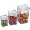 Kit 3 Pote Hermético Quadrado Multiuso com Tampa Organizador de Alimentos , Utilidades Doméstica e Escritório