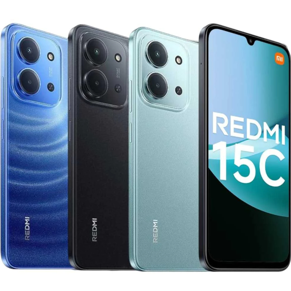 Smartphone Xiaomi Redmi 15C 4G 128GB 4GB RAM + 4GB Memoria Virtual 50MP 8MP Preto Verde Azul