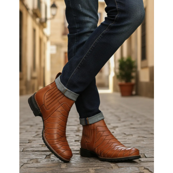 Bota Zebu Angico Castor 58040 J Escamada Bico Redondo