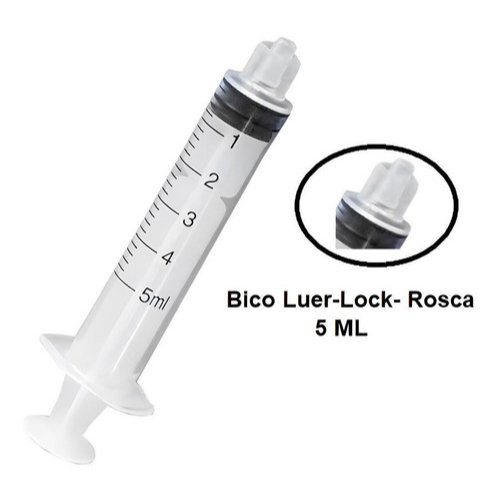 Seringa 5ml Luer Lock Sr-  200 UNIDADES em Oferta na Shopee