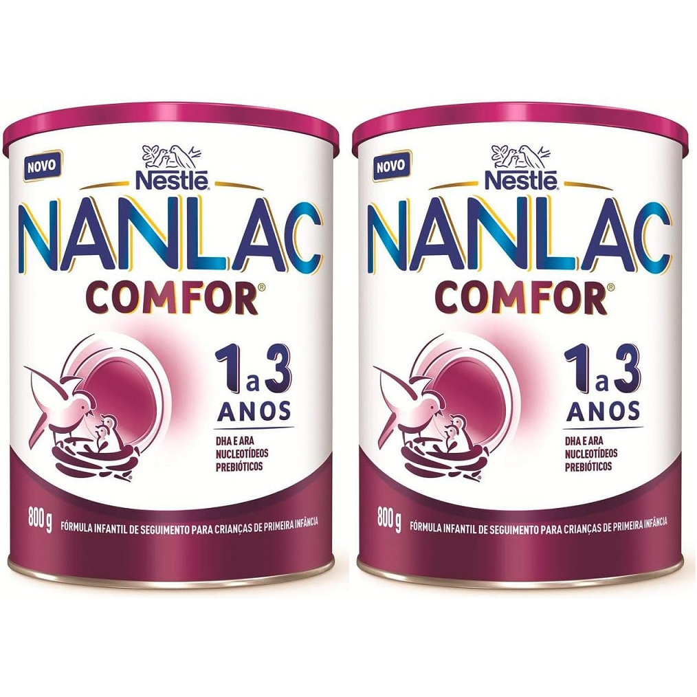 Kit 2 Latas NANLAC Comfor 1 a 3 Anos 800g cada (ROXO) EQ.1