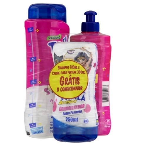 Kit Shampoo 480ml e Condicionador 250ml Tra La La  Hidrakids Creme Para Pentear 300 ml