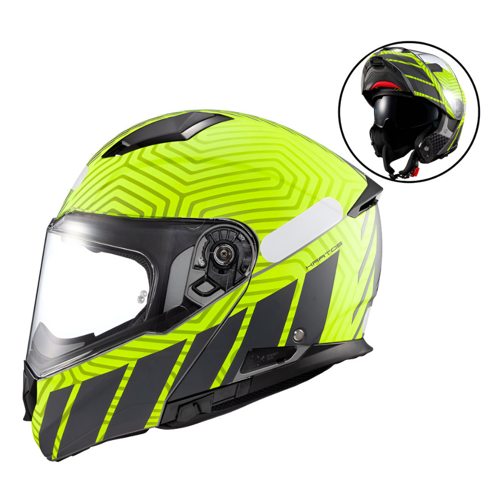 Capacete Moto Texx Kratos Cyber Articulado Robocop Escamoteavel Cinza Verde Fosco