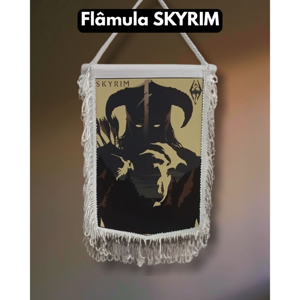 Skyrim - Decoração Gamer - Flâmula Skyrim