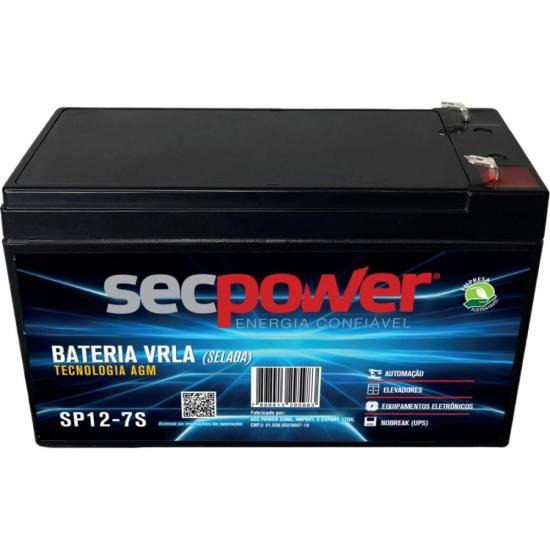B@teria SECPOWER 12v-7Ah - Indicada para uso em NOBREAKS, CERCAS ELÉTRICAS, SISTEMAS DE ALARMES, ETC