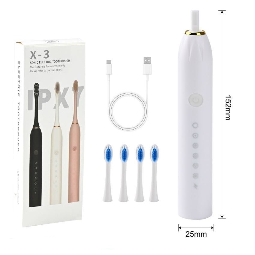 Escova de Dente Elétrica Cabeça Substituivel Sonic IPX7 - Promoção Natal