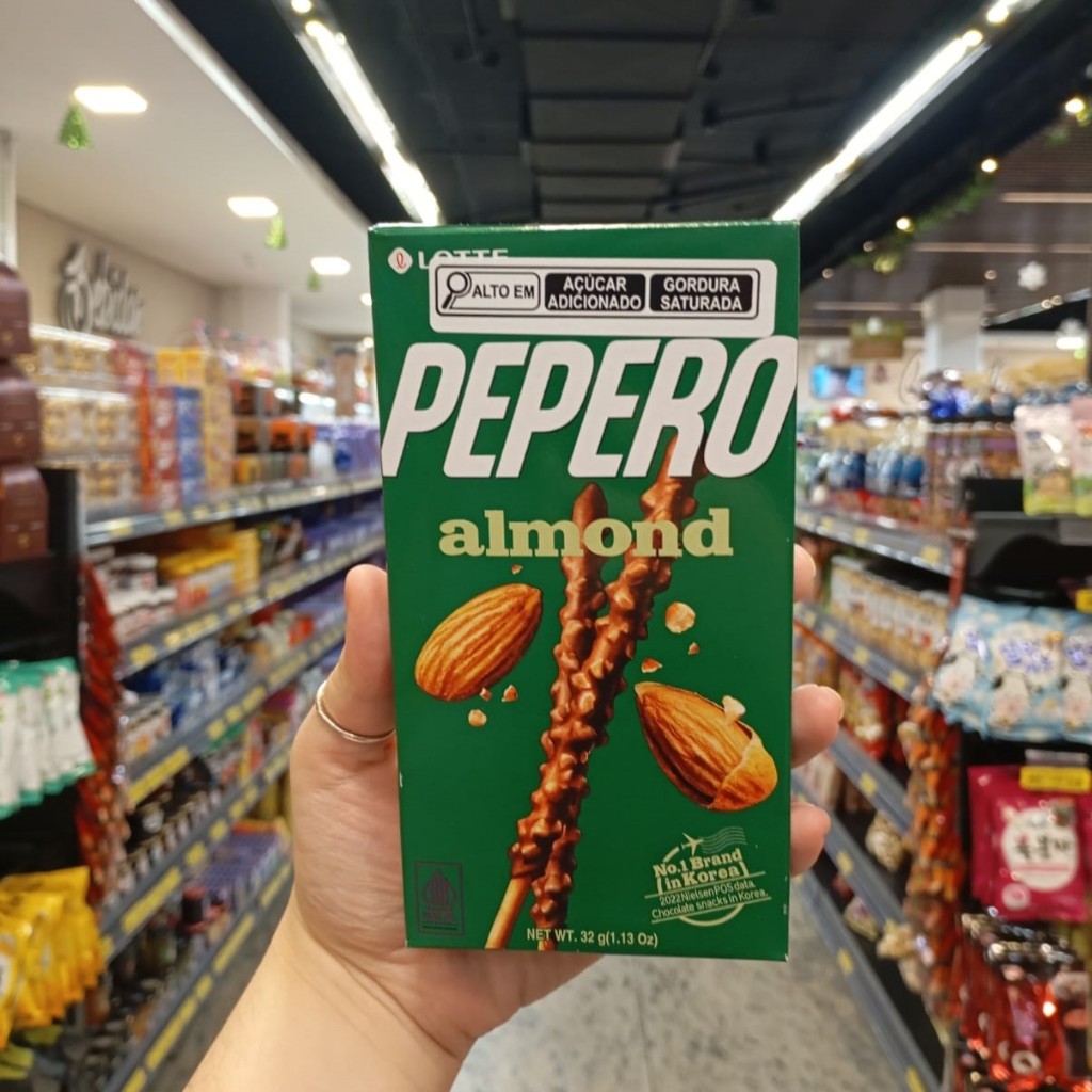 Biscoito Coreano Pepero Sabor Almonds / Amêndoa 32g