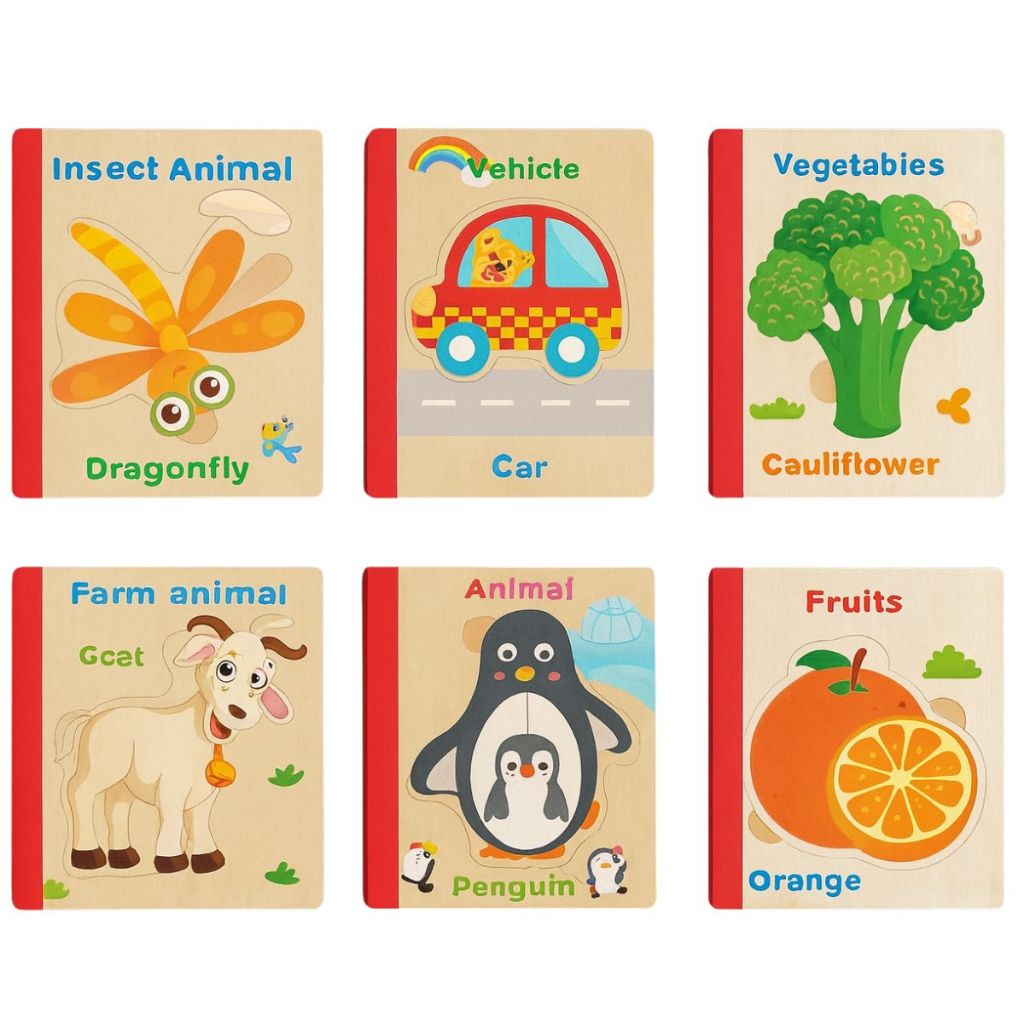 KIT 2 Livros Quebra Cabeça Em Mdf Método Montessori Educacional Infantil Didático VMP em Oferta na Shopee