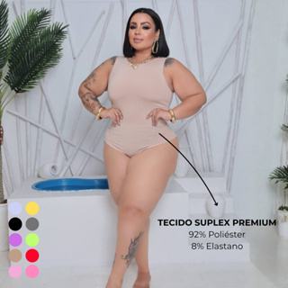Body Plus Size Tamanho Único Suplex Premium Modelagem Perfeita 92% Poliéster 8% Elastano em Oferta na Shopee