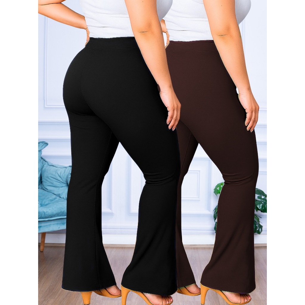 Kit 2 Calça Legging Bailarina Suplex Plus Size G1 G2 G3 G4