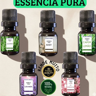 Kit c/3 Essências Aromáticas p/ Umidificador l Alta Fixação l Difusor Elétrico l Escolha seu Aroma 10ml em Oferta na Shopee
