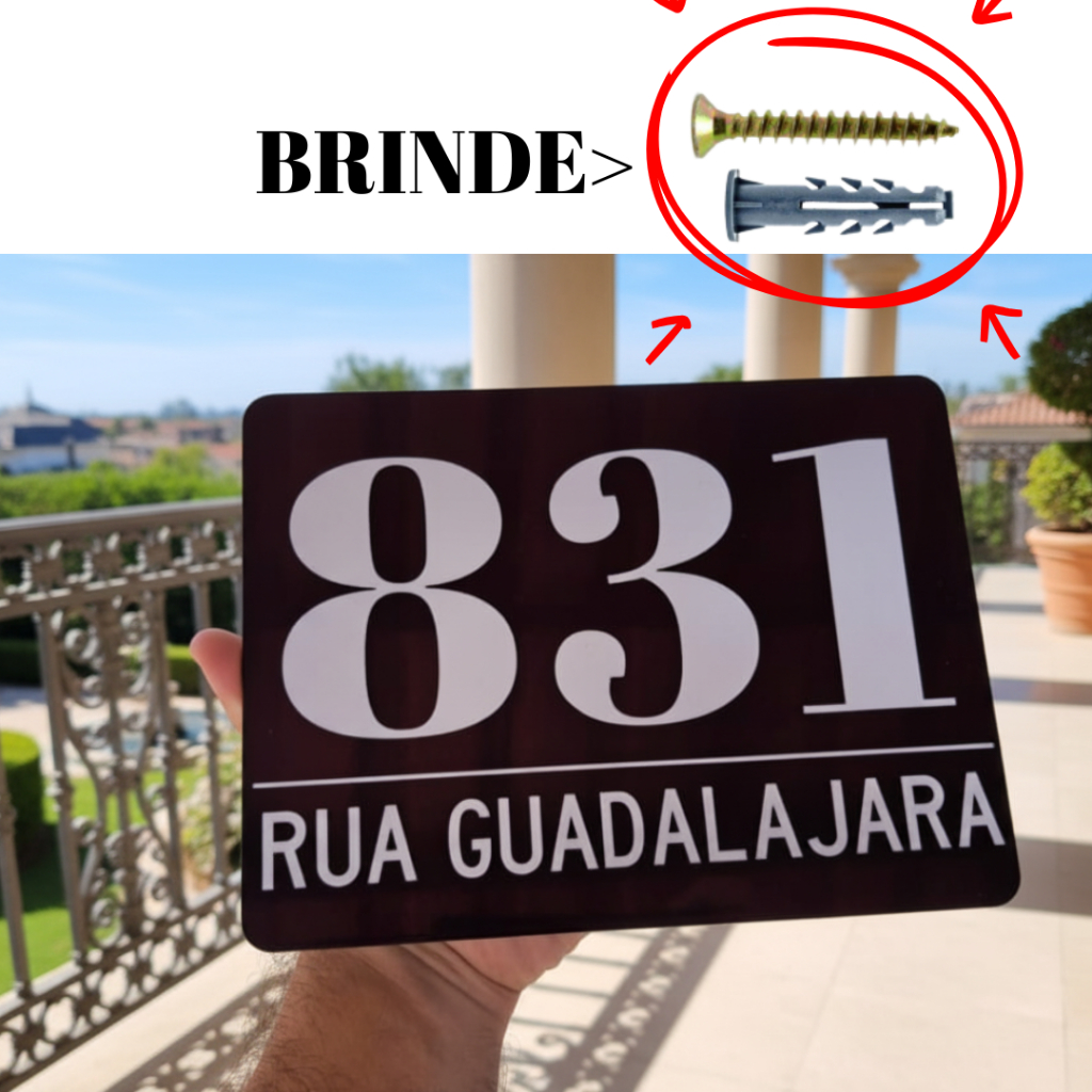 Placa De Endereço e Número Para Casas, Condomínios 15x20 METAL em Oferta na Shopee