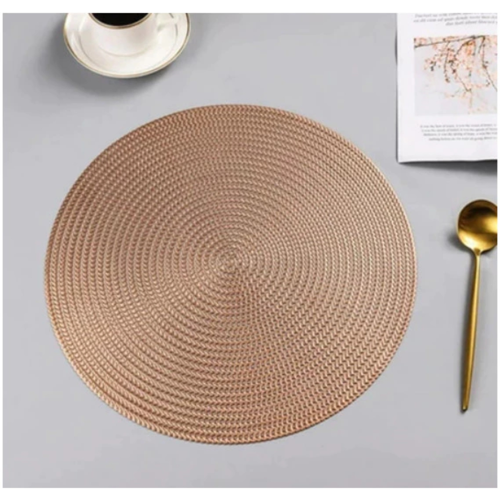 Kit 4 ou 6 Peças Jogo Americano Redondo Design Elegante Impermeável Sousplast