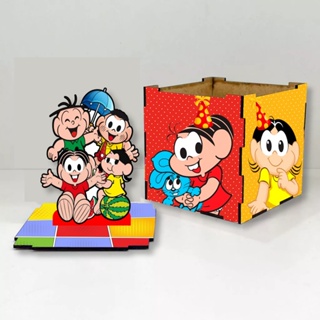 Turma da monica , centro de mesa caixa em MDF . lembrancinha aniversário em Oferta na Shopee