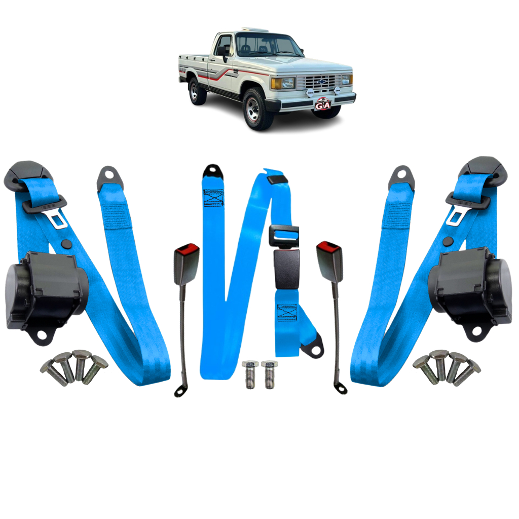 Kit cinto de segurança Chevrolet D20 3 retráteis 3 pontos 2 hastes flexíveis 1 abdominal em Oferta na Shopee