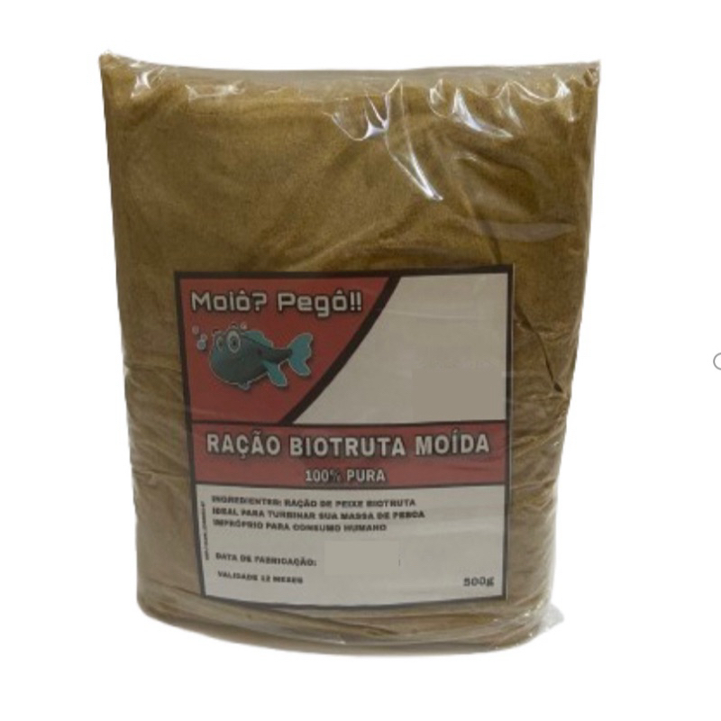 Ração Biotruta Moída 500g para Turbinar Massas de Pesca Tilápia Tamba Pacu