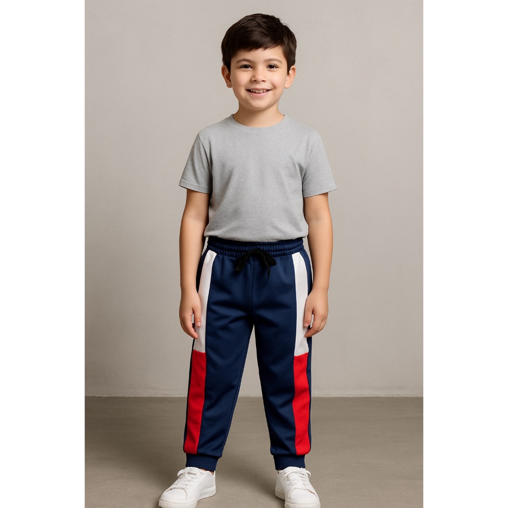 Calça Infantil Masculina com Faixa Lateral em Poliéster do Tamanho 10 ao 16