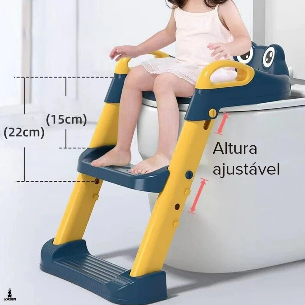 Assento Redutor Infantil C/ Escada Vaso Sanitário Troninho Bebê Almofadado Desfralde Antiderrapante em Oferta na Shopee